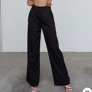 Black wide leg trousers